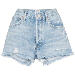 REVOLVE | AGOLDE Parker Distressed Denim Cutoff Shorts | Approx. Size 24 | Blue